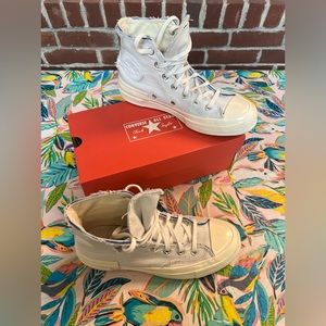 Converse Chuck High Top Shoes - White/Egret/Blue - WOMENS SIZE 8
